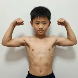 a hot shirtless 4 7 years old man with abs and bisceps