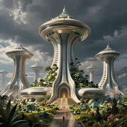 photorealistic image of a retro futurism, solarpunk, biopunk, naturecore, by david hardy, by roger dean, by dean ellis