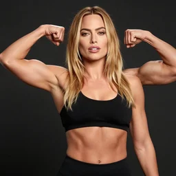 musclebound margot robbie on steroids