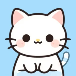 “cute kitty vector art, blue background”