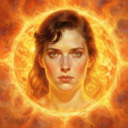 superman emerging from the sun, detailed face, elegant, orange yellow ethereal, horror, fantasy art by greg rutkowski and magali villeneuve and claude monet