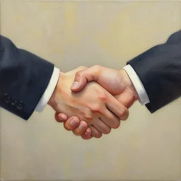 a beautiful painting of a handshake