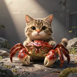 mr. crabs cat hybrid, cartoon