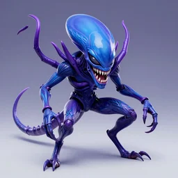 mind flayer art deco style, blue and purple