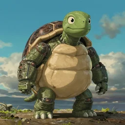 A Lovecraftian scary giant mechanized adorable tortoise from Studio Ghibli Howl's Moving Castle (2004) as a 1980's Kenner style action figure, 5 points of articulation, full body, 4k, highly detailed. award winning sci-fi. look at all that detail!