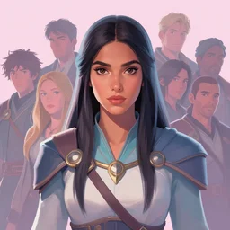 centered head - on medium shot painted portrait maya ali as sorcerer, destiny 2, divinity 2, gloomhaven, pastel colours, octane render, unreal engine, matte painting concept art, fanart artstation by tsutomu nihei and jesper ejsing and rhads and lois van baarle and ilya kuvshinov and rossdraws