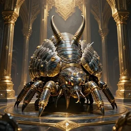 trilobite king demigod in obsidian palace golden ornaments