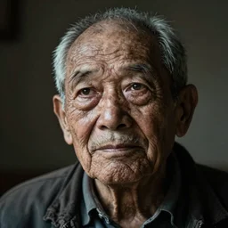 poignant portrait of an old man remembering his youth, the years weigh heavily in his eyes, nostalgia, melancholy, regret, grief, acceptance, peace, hope