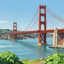 san francisco! studio ghibli, trending on pixiv, detailed, clean lines, sharp lines, crisp lines, award winning illustration, masterpiece, 4 k