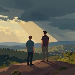 the joy of discovery, a simple textured vector based illustration, critical detail, contrasting colors, sharp focus, atmospheric dreamscape painting, wlop by ( ross tran and picasso )