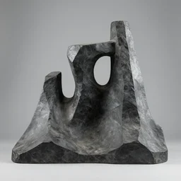 abstract sculpture of cubist hill and valley