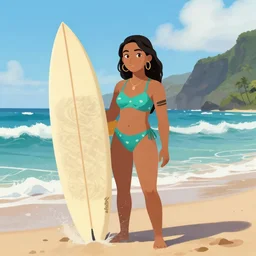 Hawaiin surfer girl by Greg Staples, artstation