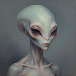 portrait of surreal alien , artwork by Daniel Merriam,