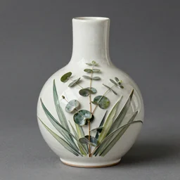 a biomorphic ceramic still distilling eucalyptus into life, infrastructure, octane, unreal, idillic, brush painting - n 5