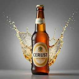 a high detail photo of a bottle of beer, splashes of liquid, energetic, delicate by marcel christ