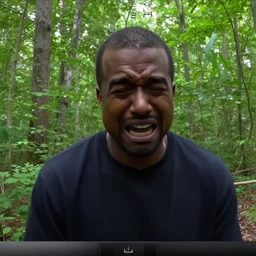 trailcam footage of kanye west crying and screaming in the forest