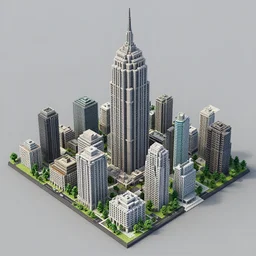 a capital city made of voxels. unreal engine