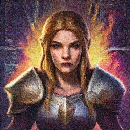 head-on symmetrical centered painted portrait, Imogen Poots as a D&D Paladin, matte painting Arcane DOTA League of Legends pixar, maya engine on stylized background splash comics global illumination lighting artstation, by RHADS, Lois van baarle, ilya kuvshinov, rossdraws