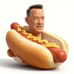 tom hanks emerging from a giant hot dog, goya,
