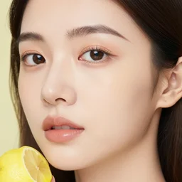 “ a pretty woman face skin of lemon”