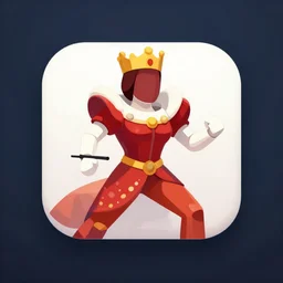 hd detailed hd android app icon of the queen as the queen in battle pose, hd concept art, high quality, matt painting, detailed rendering by marvel, trending on artstation, art, sharp focus, illustration