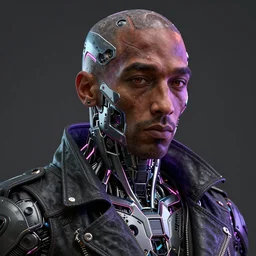 an intricately detailed ultra - realistic unreal engine 5 rendering of a portrait of manga cyberpunk neon - bordered cyborg tupac, concept art, intricate details, eerie, highly detailed, photorealistic, octane render, 8 k uhd art by kilian eng
