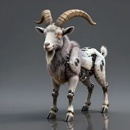 max accurate ultra detailed photo portrait of anthropomorph scifi goat robot, reflection, artstation, realistic, octane rendring, hyper realistic, megascan