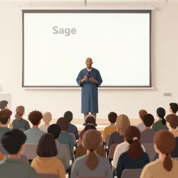 a sage demystifying the concept of ai to a massive audience, in the style of neil gaiman's the sandman, artstation
