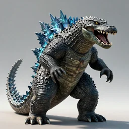 Godzilla, kaiju, beast, crocodile, sharp teeth, scary look, angry