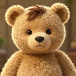Brendan Fraser as a cute fluffy teddy bear, digital art