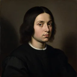 painting of a long black haired black eyed boy teenager with a black sweater, renaissance!!! painting!!!, ultra detailed, masterpiece, baroque