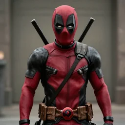 film still of Christian Bale as Deadpool in new Deadpool film, 4k