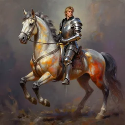 matte fantasy portrait painting of a centaur!!! DnD character design, by Greg Rutkowski and Esao Andrews, male, plate armored chest, sword, vibrant colors, DeviantArt Artstation cgscosiety, cinematic lighting, 8k.