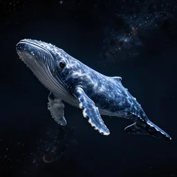 portrait of space whale on a dark night sky in space, flying across the universe, oniric, dreamy, beautiful, highly detailed, realistic, cinematic, dynamic composition, art by christian riese lassen