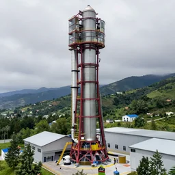 space elevator departure terminal in Ecuador, 4k photo