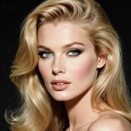 stunning portrait of a beautiful blonde woman by herb ritts. glossy hair and makeup. supermodel. high fashion 1 9 6 0 s photography. retro makeup. vogue. canon 5 0 mm f / 1. 6