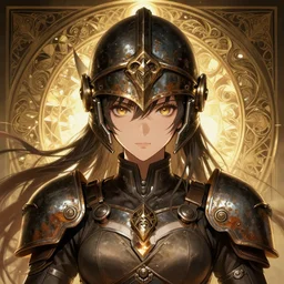 symmetry!!!!!! beautiful anime soldier girl close portrait, sci - fi, rusty, wearing ornate rusty helmet, ultra detailed, elegant, intricate, anime, dynamic lighting, dnd, glowing lights, digital art, digital painting, artstation, wlop, sharp focus, illustration, art by artgerm and greg rutkowski and alphonse mucha, 8 k