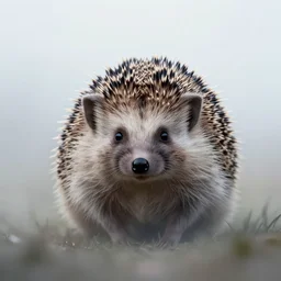 hedgehog in fog, surreal art