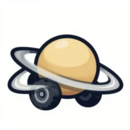 vector saturn with wheels logo