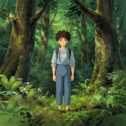 forest, in the style of studio ghibli, j. c. leyendecker, greg rutkowski, artgerm