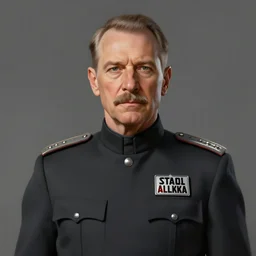portrait of a man by Greg Rutkowski, the grand admiral of the galactic alliance, a man in his 70s, short hair with a mustache, impeccable military composure, wearing the military uniform of the galactic alliance, Star Wars Expanded Universe, highly detailed portrait, digital painting, artstation, concept art, smooth, sharp foccus ilustration, Artstation HQ