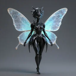a shiny black hr geiger xenomorph fairy princess by senior concept artist josephine wall, high resolution, trending on artstation