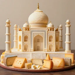 cheese a reconstruction of the cheese taj mahal made ot of different cheeses, cheese