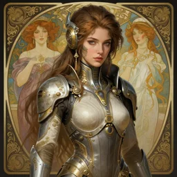 A full portrait of a beautiful post apocalyptic pod racer, intricate, elegant, highly detailed, digital painting, artstation, concept art, smooth, sharp focus, illustration, art by Krenz Cushart and Artem Demura and alphonse mucha