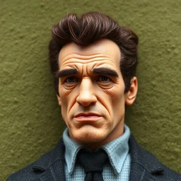 a needle felted arnold schwarzenegger, needle felting art.