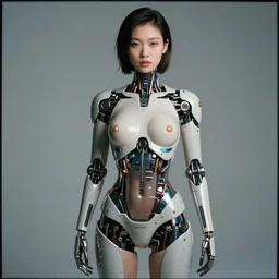 an award winning photograph of AI personified as a beautiful sexy humanoid android by Artgerm and Bill Henson, Kodak Porta