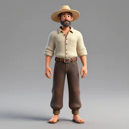 ! dream peasant man full body 3 d render, lifelike, handsome