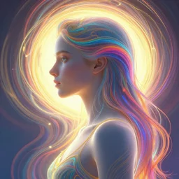 side profile portrait, imogen poots paladin, d & d, soft, smooth, luminescent, art nouveau, concept art, backlit glow, ripples, swirly vibrant color lines, holy, gaudy colors, aesthetic octane render, 8 k hd, by ilya kuvshinov!!, cushart krentz, gilleard james