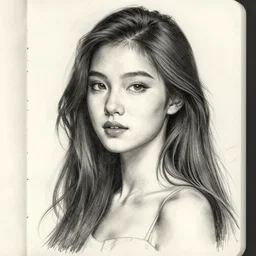 sketchbook page characters, beauty girl asian, magnificent, medium shot, details, sharp focus, elegant, highly detailed, illustration, by jordan grimmer and greg rutkowski, intricate, beautiful, trending artstation, pixiv, digital art