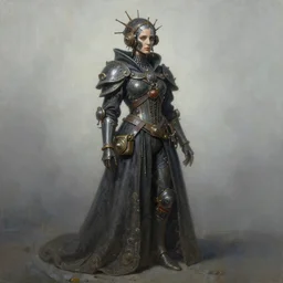 by tom bagshaw, ultra realist soft painting of sci fi carnival of curiosities, single steampunk dollpunk warrior in a full body gothic robe, partial symmetry accurate features, very intricate details, focus, curvy, award winning, ultra dense fog